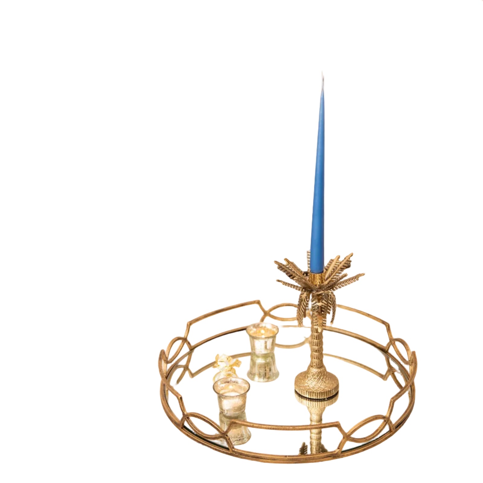 Golden Palm Tree Candle Holder