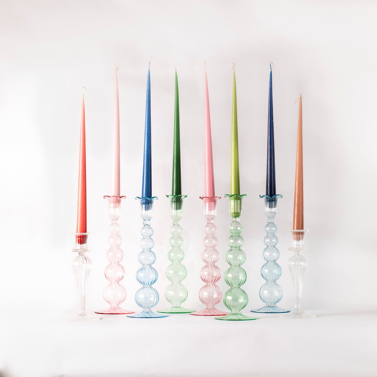 Copy of Handblown Glass Candle Holders - Set of Two