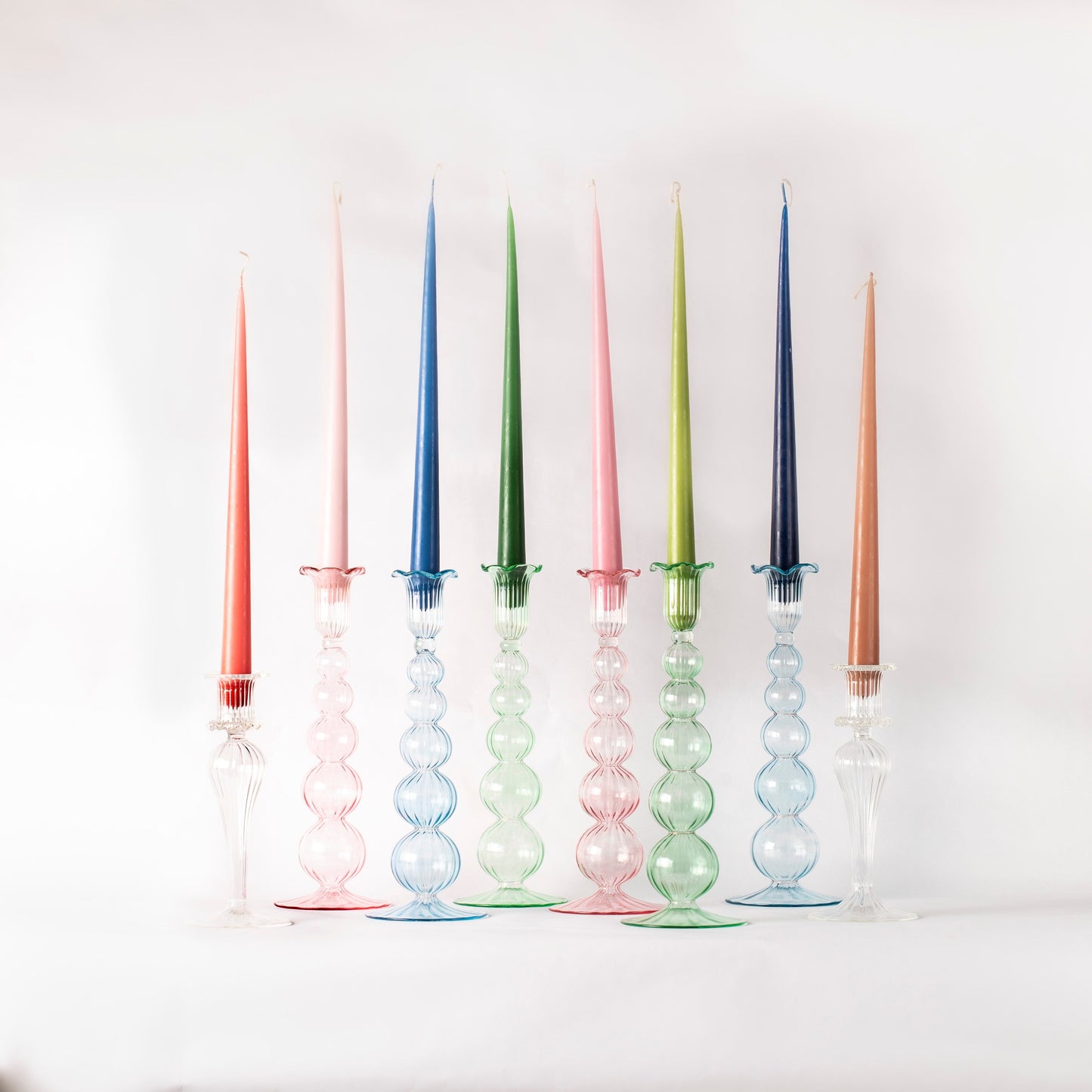 Copy of Handblown Glass Candle Holders - Set of Two