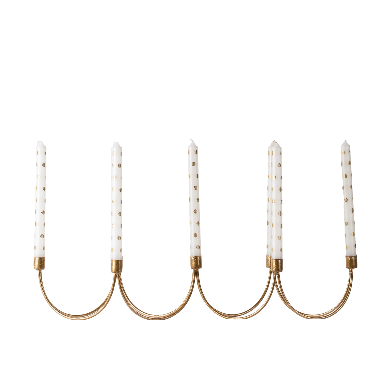 White and Gold Dotty Candles - Set of Four