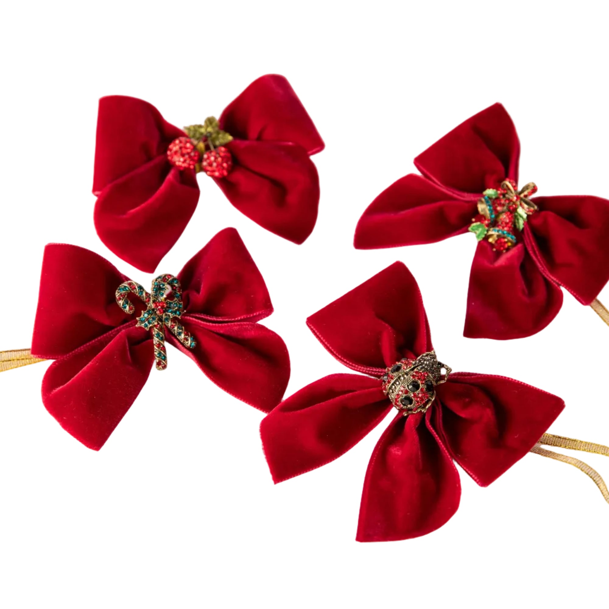 Luxury Velvet Bow Napkin Rings