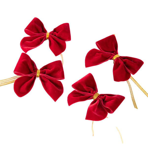 Velvet Napkin Bows - Set of Four