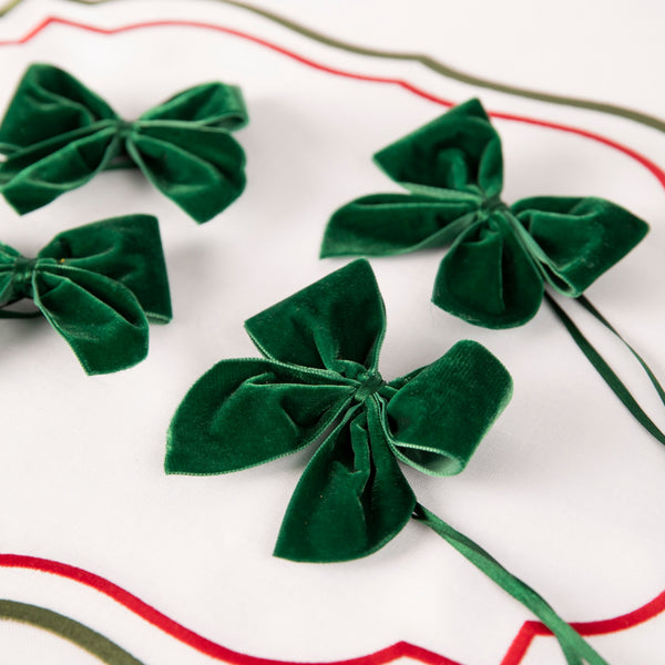 Velvet Napkin Bows - Set of Four