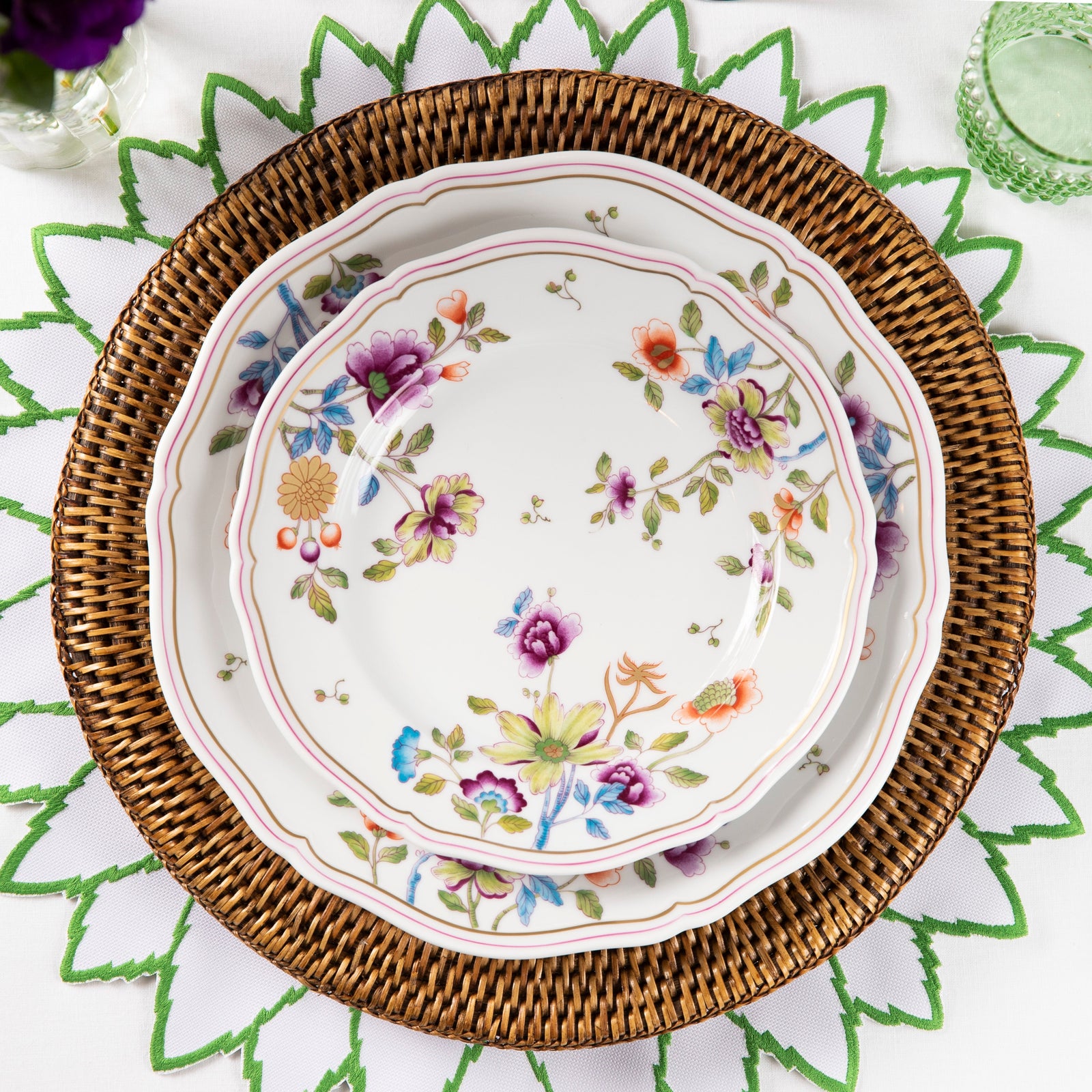 White And Green Abacaxi Placemat