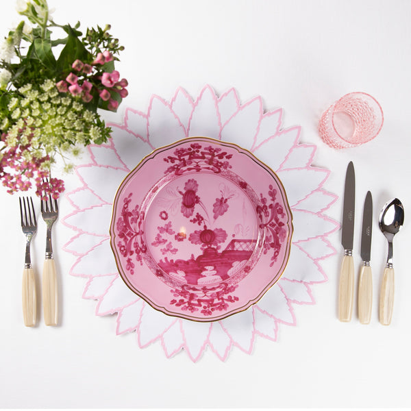 White And Pink Abacaxi Napkin - Set of Four