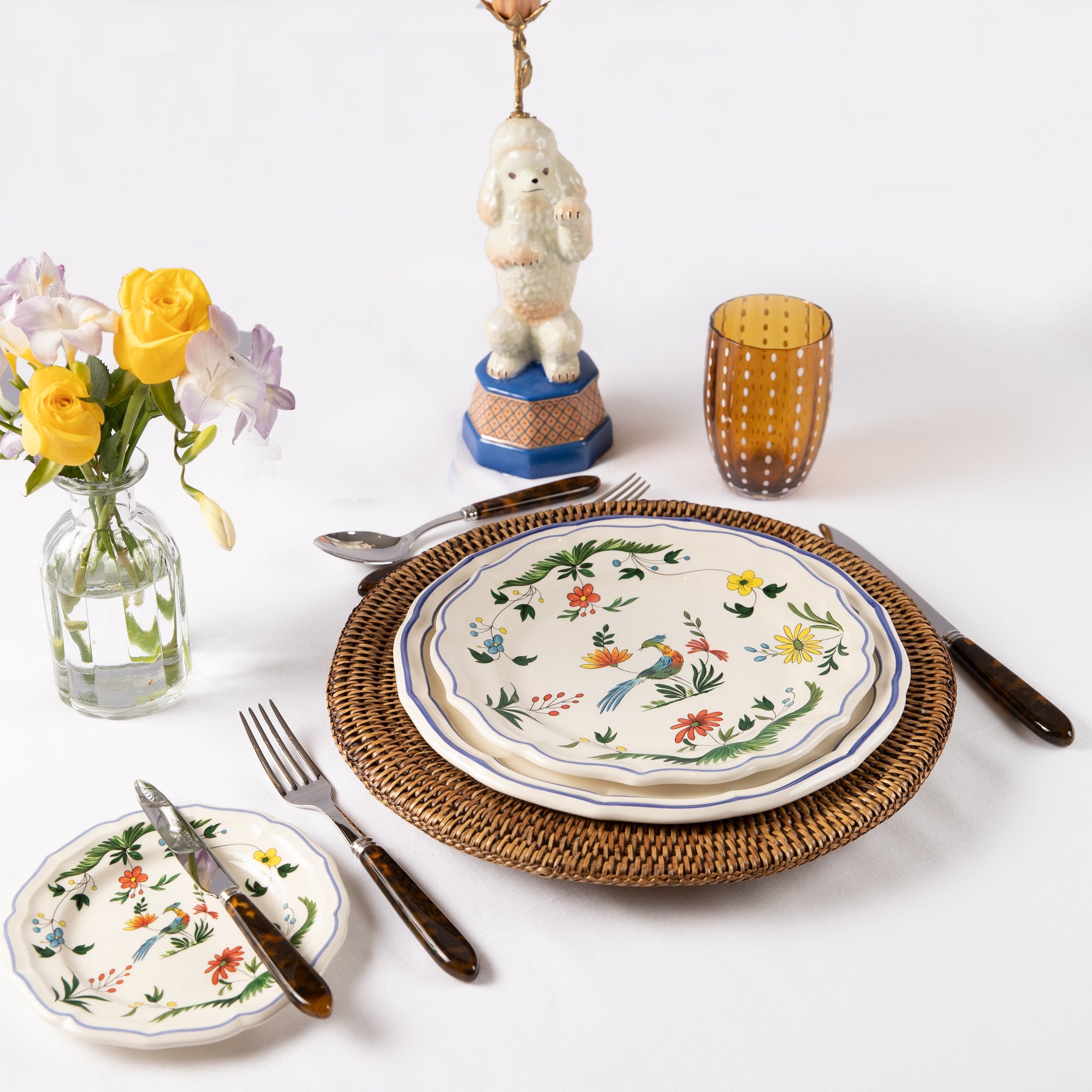 Five Piece Tortoiseshell Flatware Set