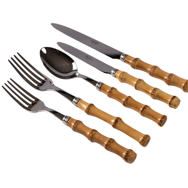 Five Piece Bamboo Flatware Set