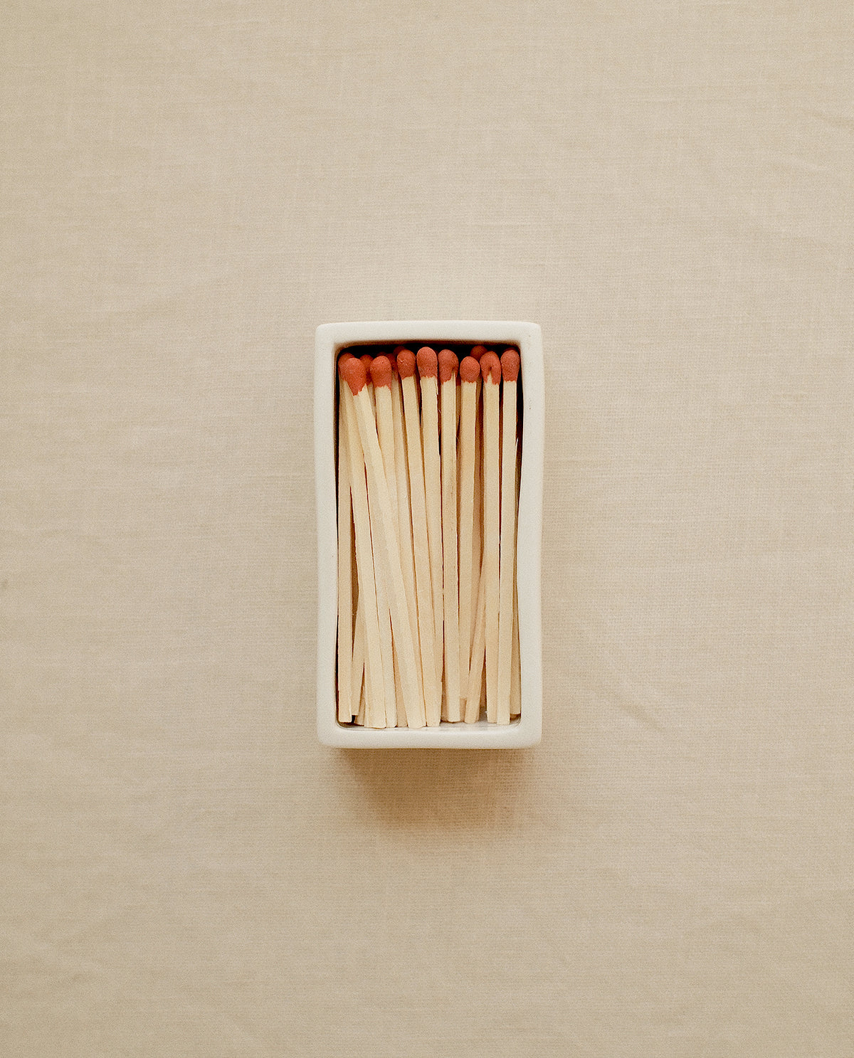 Handcrafted ceramic matchbox with clover motif made in France