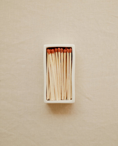 Handcrafted ceramic matchbox with clover motif made in France