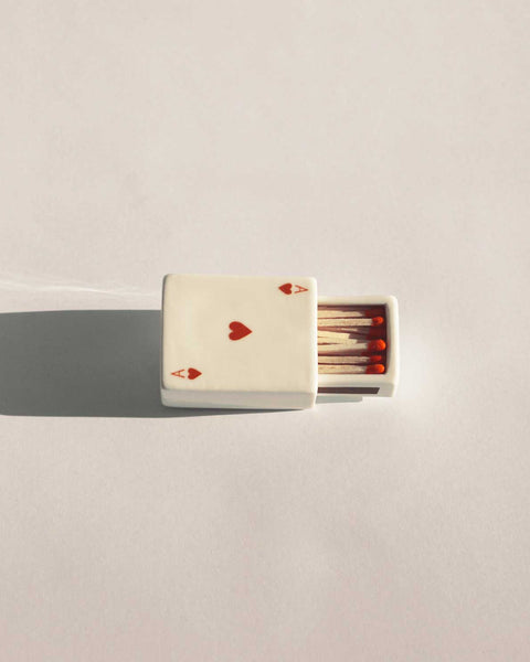 Mini Ace Of Hearts’ Ceramic Matchbox