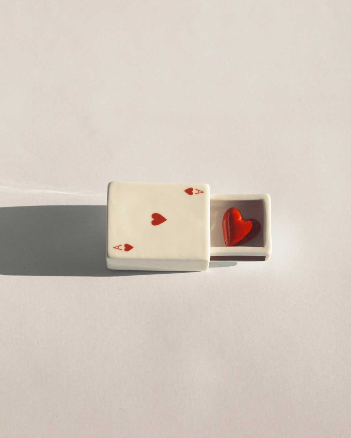 Mini Ace Of Hearts’ Ceramic Matchbox_Old