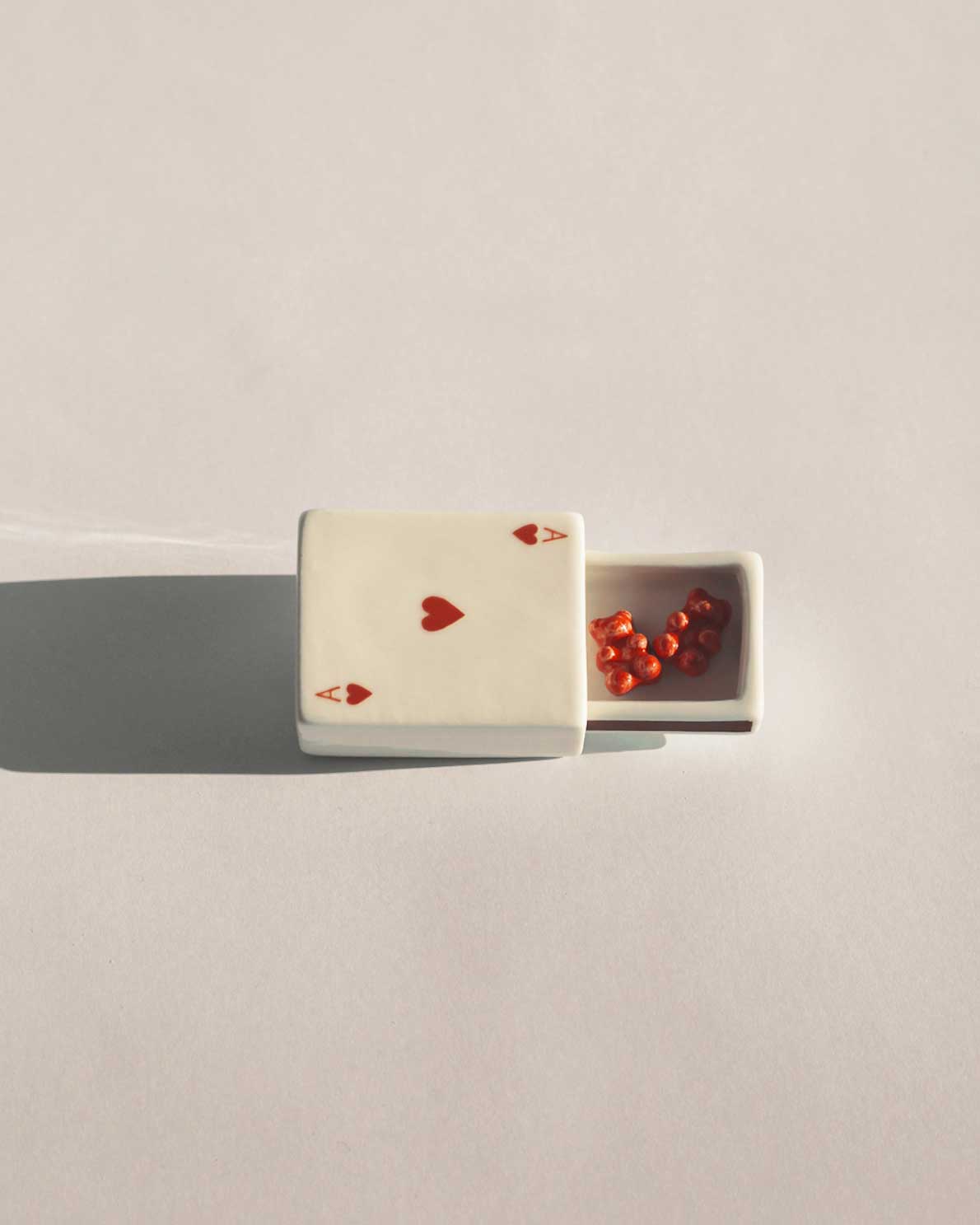 Mini Ace Of Hearts’ Ceramic Matchbox