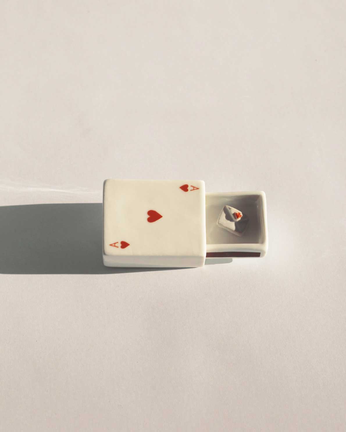 Mini Ace Of Hearts’ Ceramic Matchbox