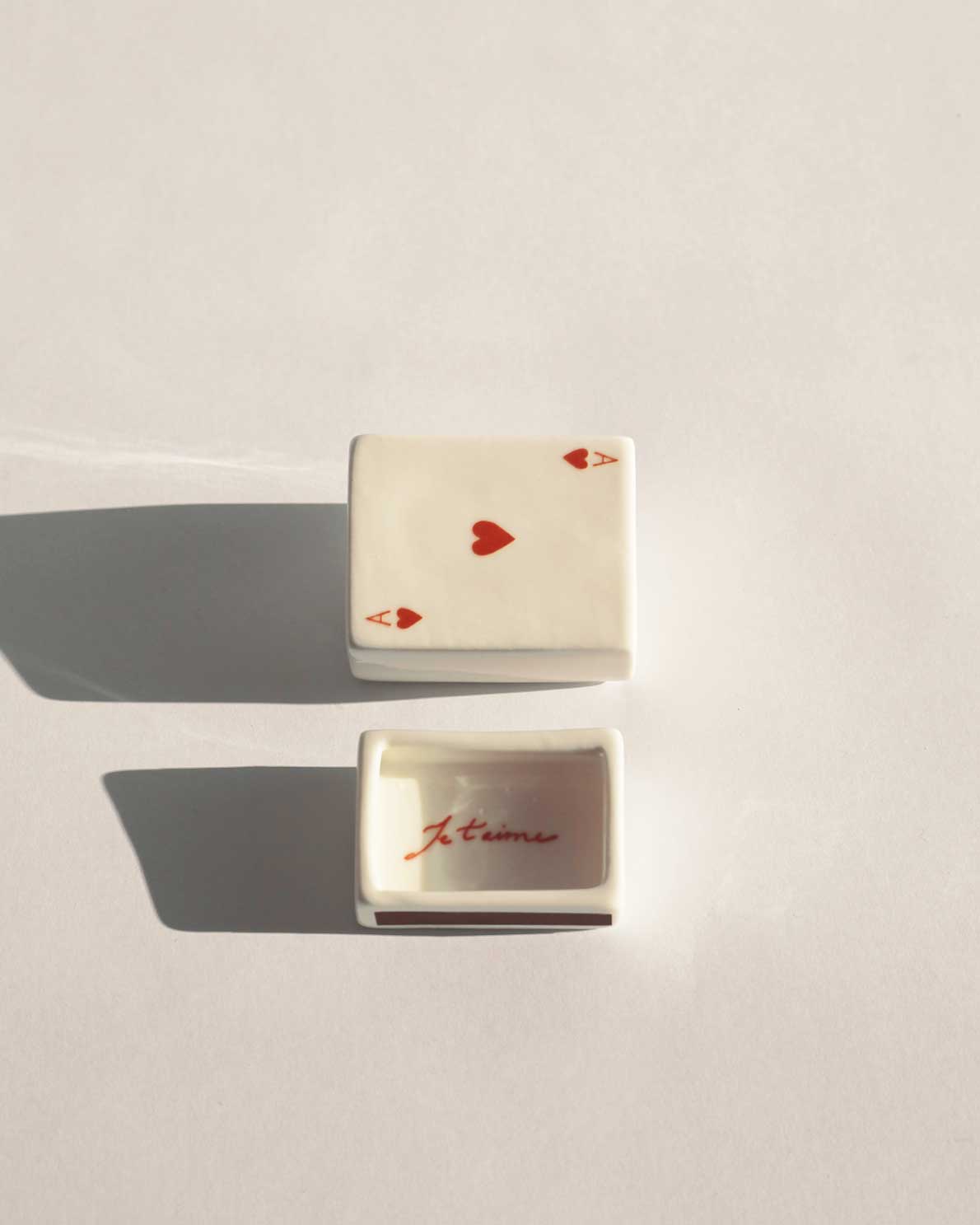 Mini Ace Of Hearts’ Ceramic Matchbox_Old