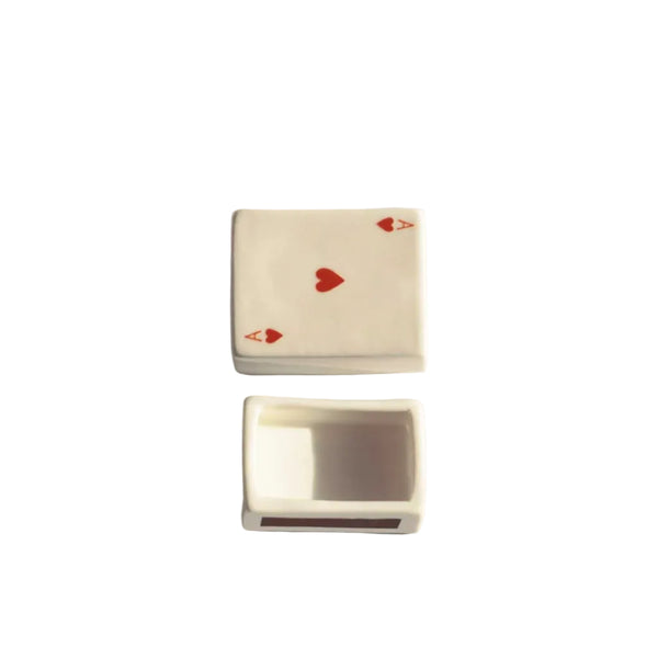 Mini Ace Of Hearts’ Ceramic Matchbox
