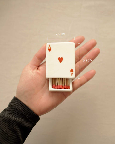 Mini Ace Of Hearts’ Ceramic Matchbox