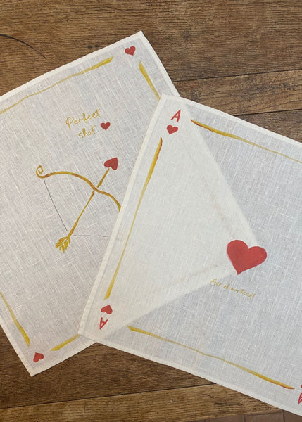 Ace of my Heart / Perfect Shot - Set of Two Linen Napkins