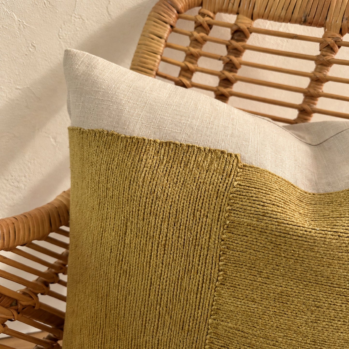 Embroidered Ada Cushion - Yellow