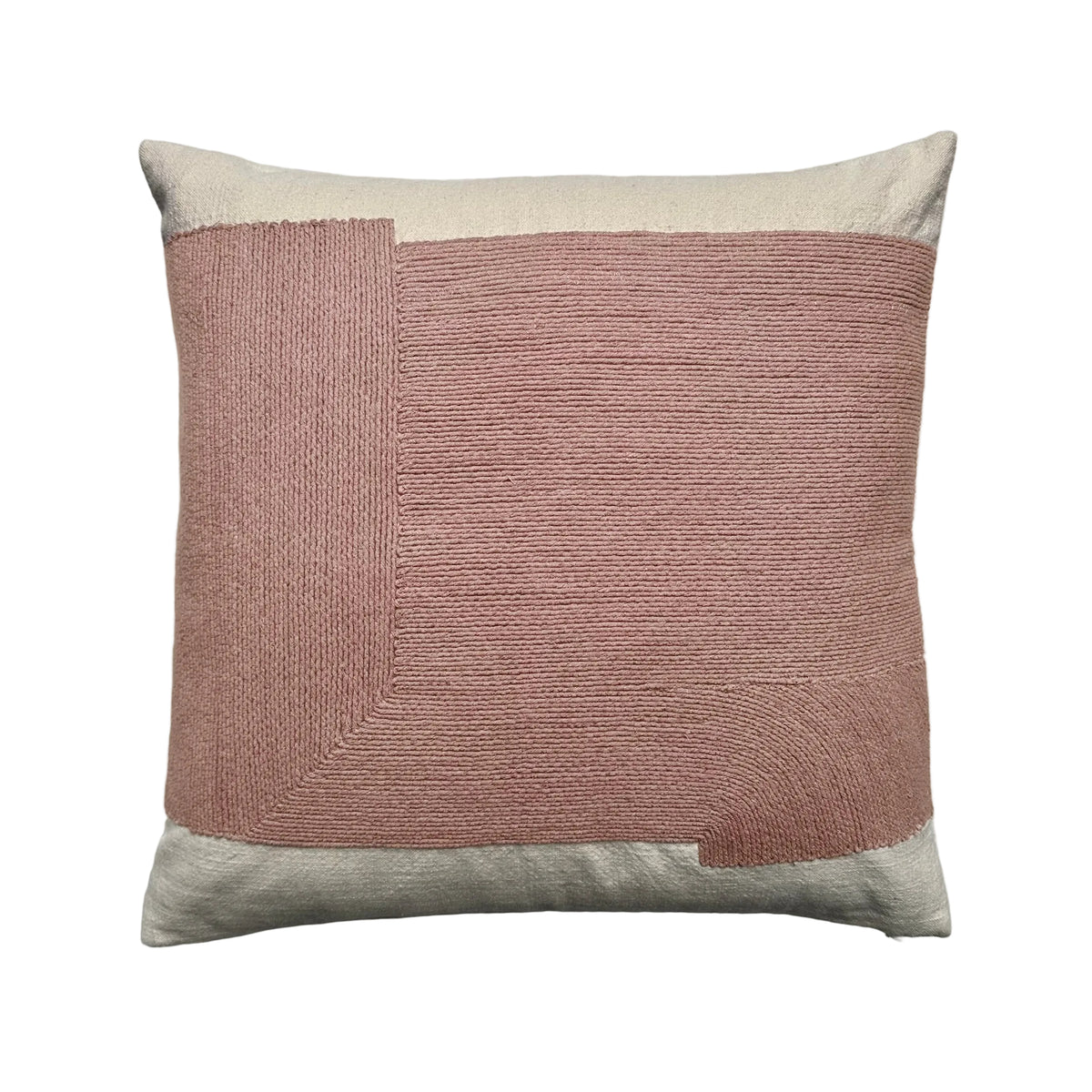 Embroidered Ada Cushion - Dusty Pink