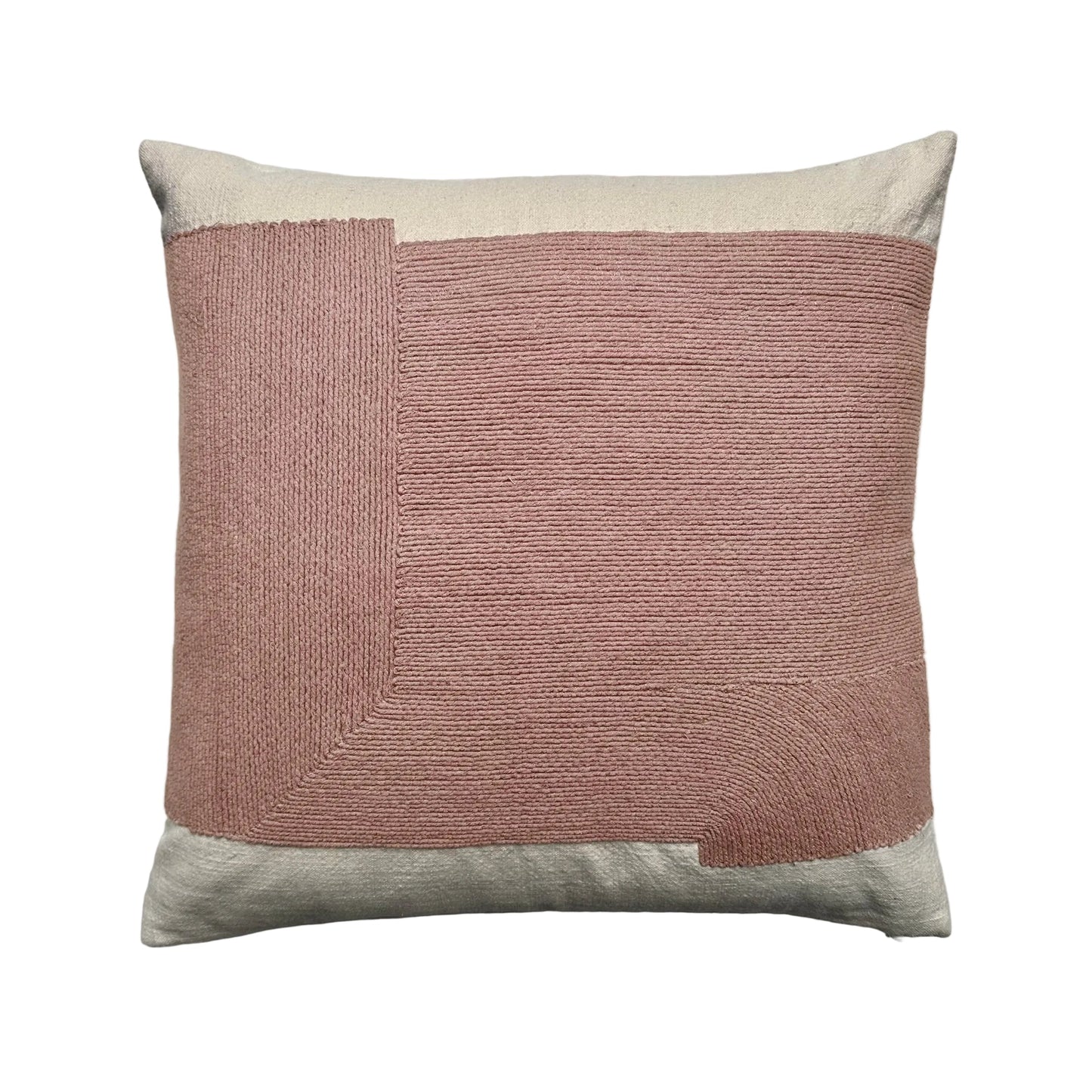Embroidered Ada Cushion - Dusty Pink