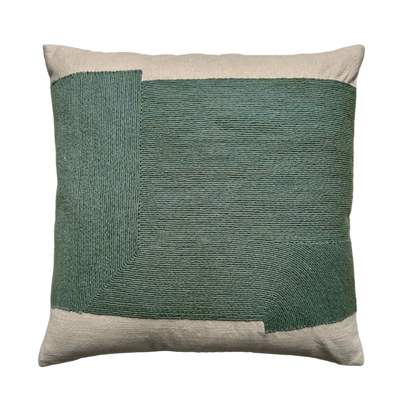 Embroidered Ada Cushion - Sage Green
