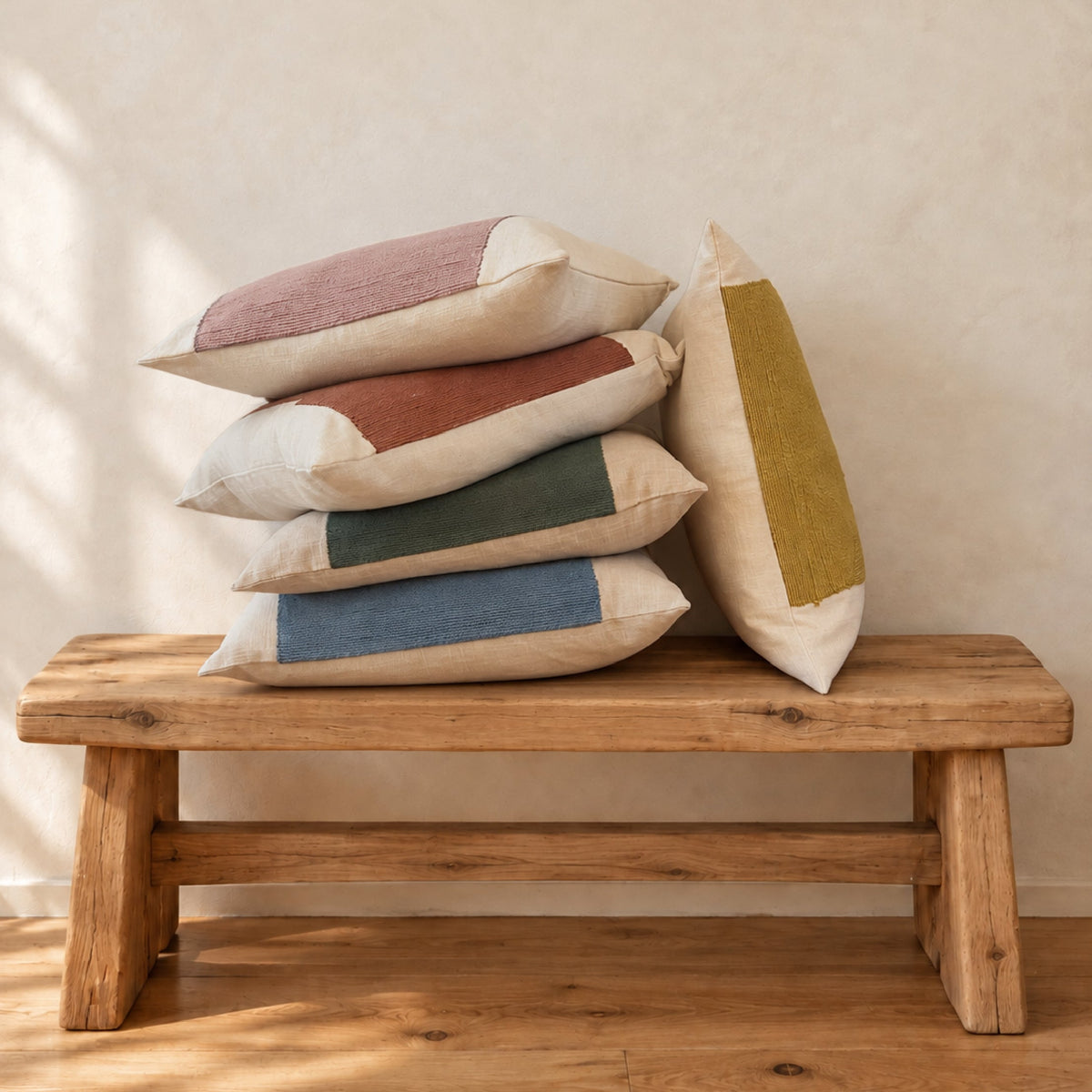 Embroidered Ada Cushion - Yellow