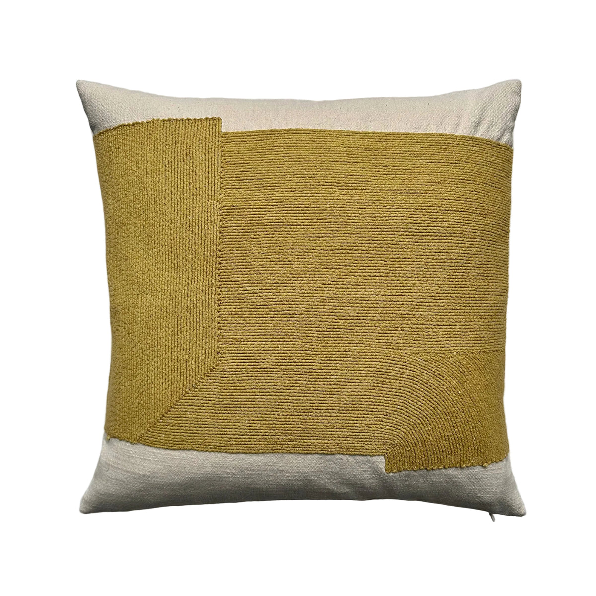 Embroidered Ada Cushion - Yellow