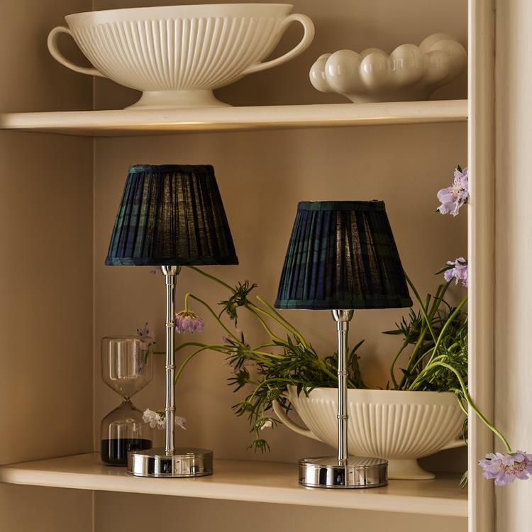 Navy Tartan Empire Lampshade - 16cm