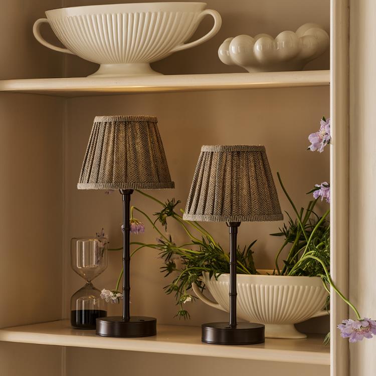 Herringbone Beige Empire Lampshade - 16cm
