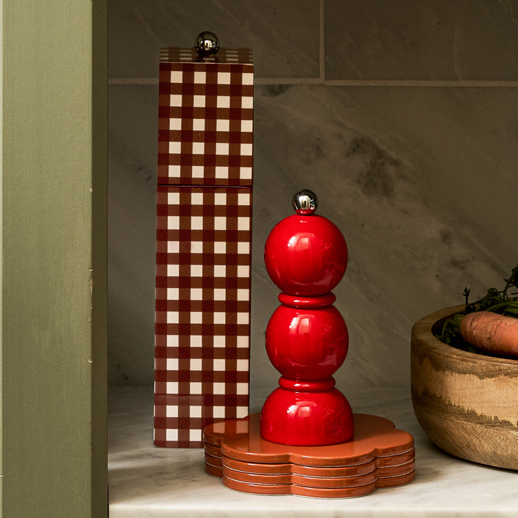 Red Mini Bob Salt or Pepper Mill