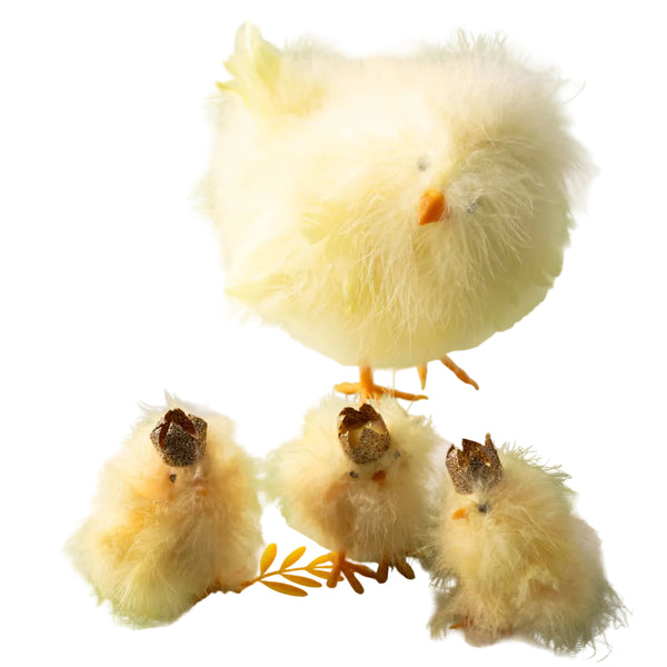 Yellow Fluffy Chicks - Set of Three
