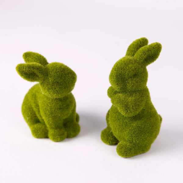 Small Flock Green Bunnies - Set of Two