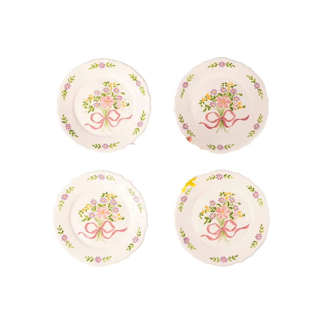 Hand-painted Scalloped Edger Floral Posy Starter Plate