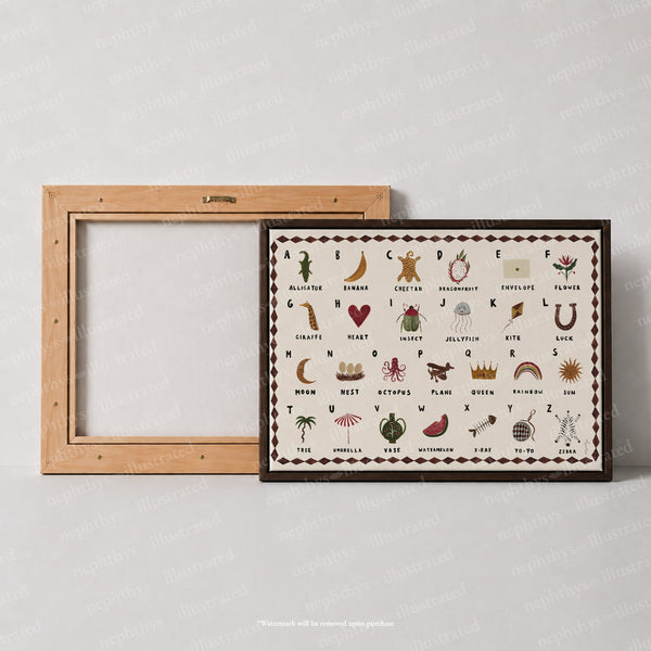 Alphabet Print Landscape Canvas