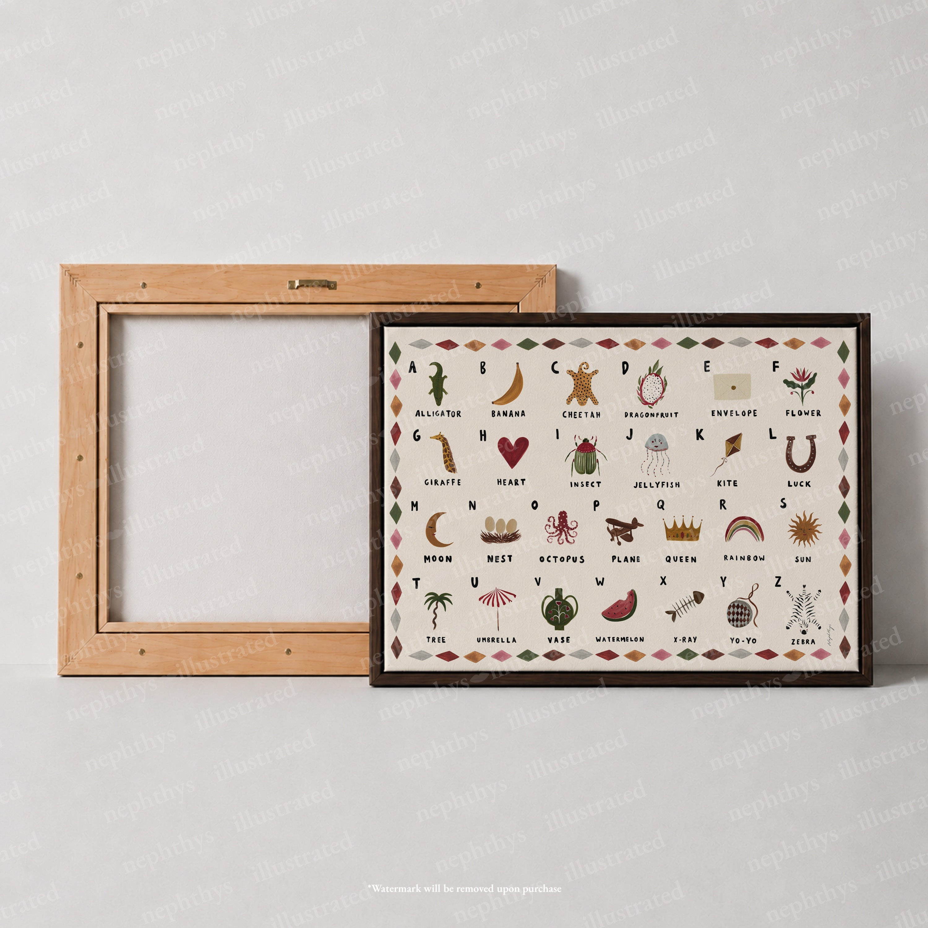 Alphabet Print Landscape Canvas | Maison Flâneur