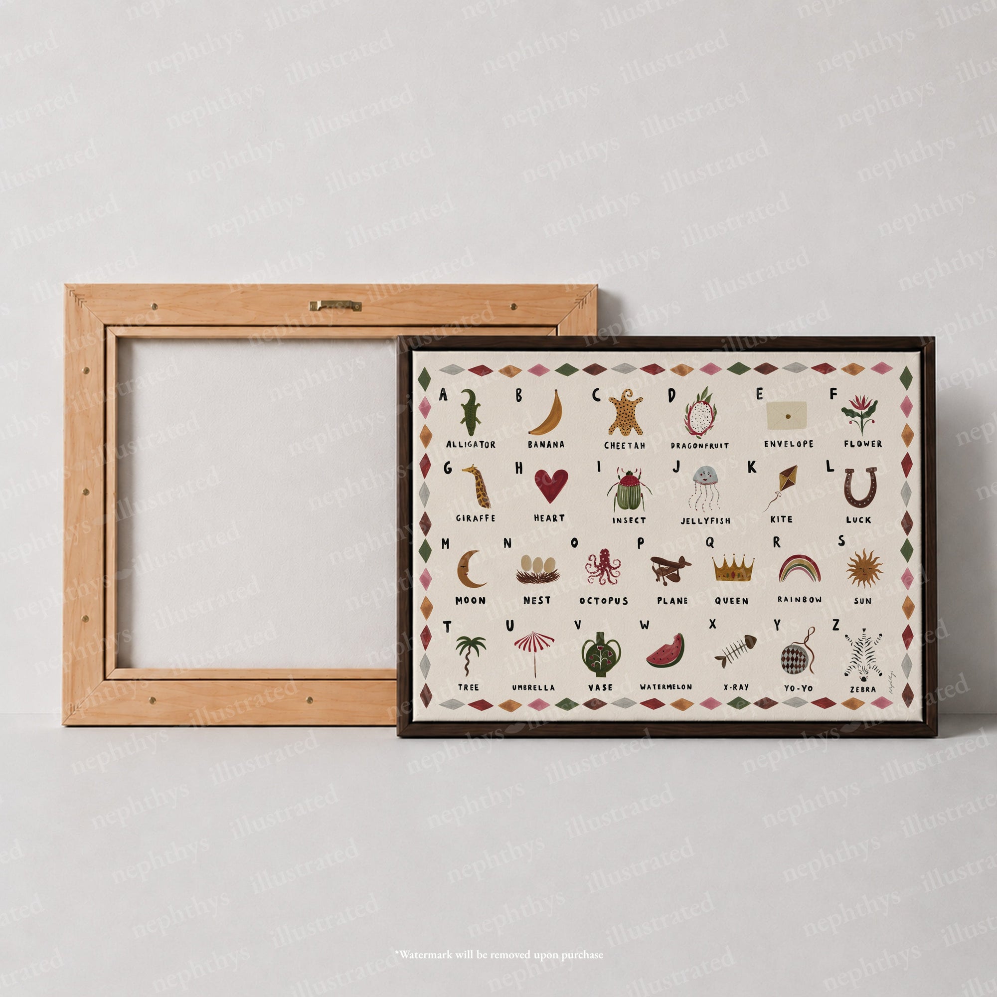 Alphabet Print Landscape Canvas