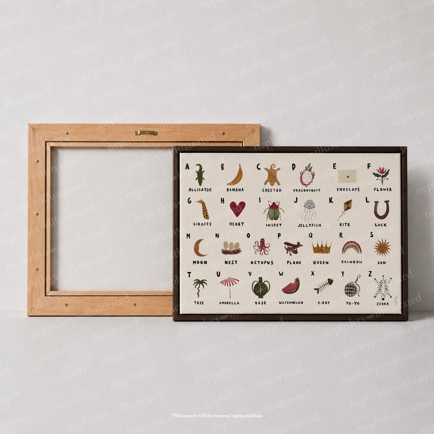Alphabet Print Landscape Canvas