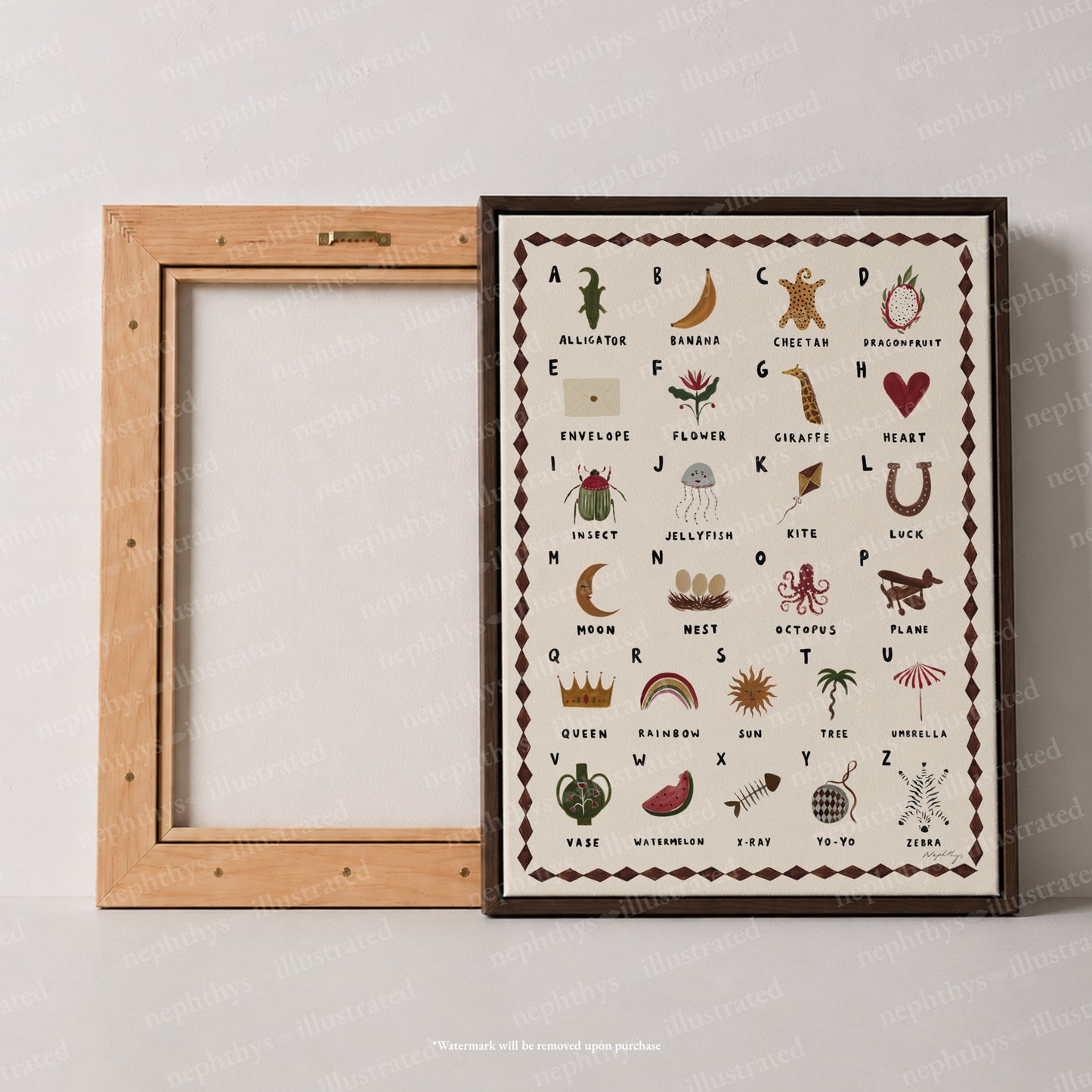 Alphabet Print Portrait Canvas