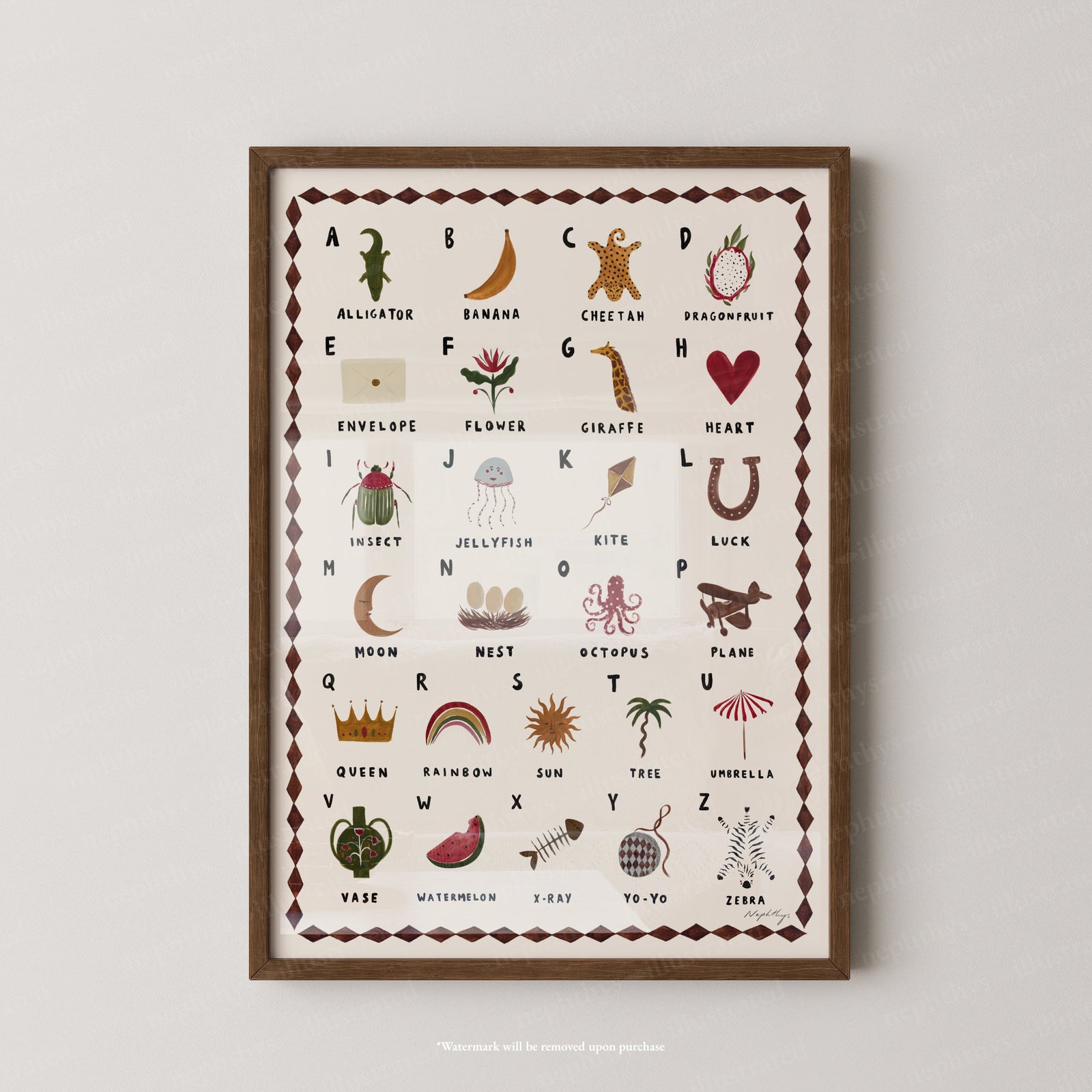 Alphabet Print Portrait