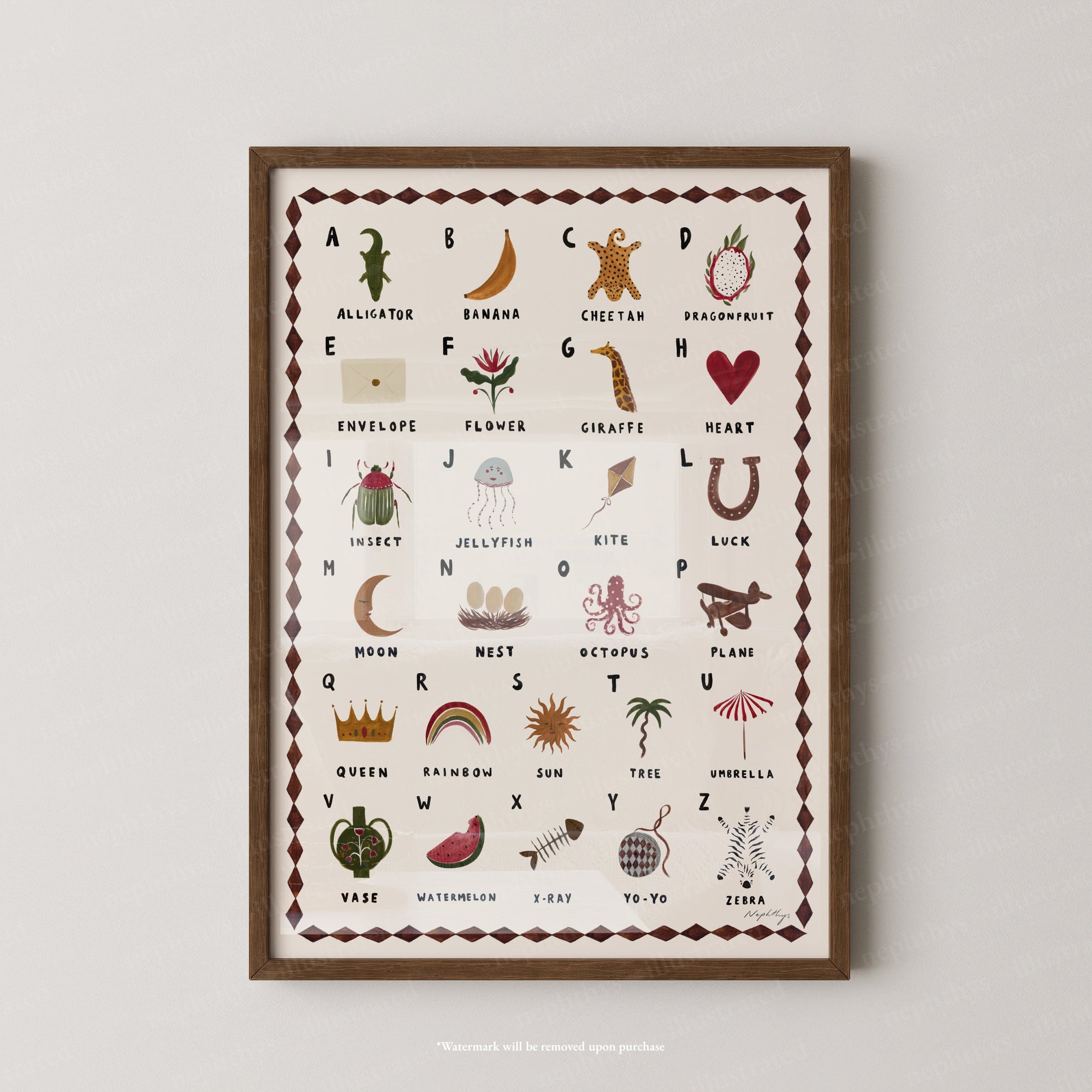 Alphabet Print Portrait