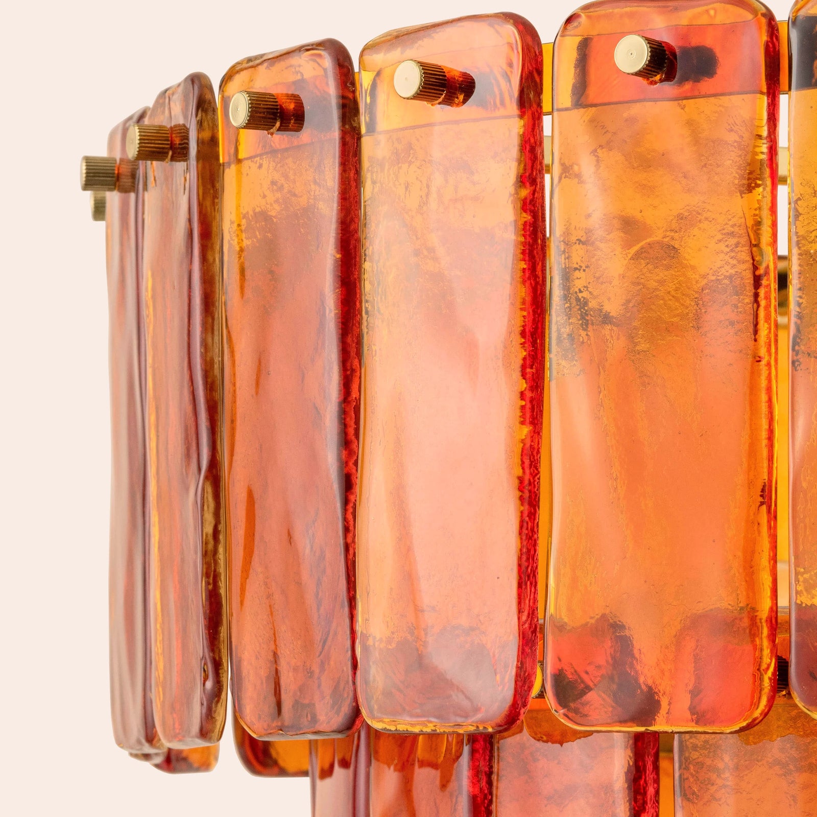 Amber Glass 3 Tiered Chandelier