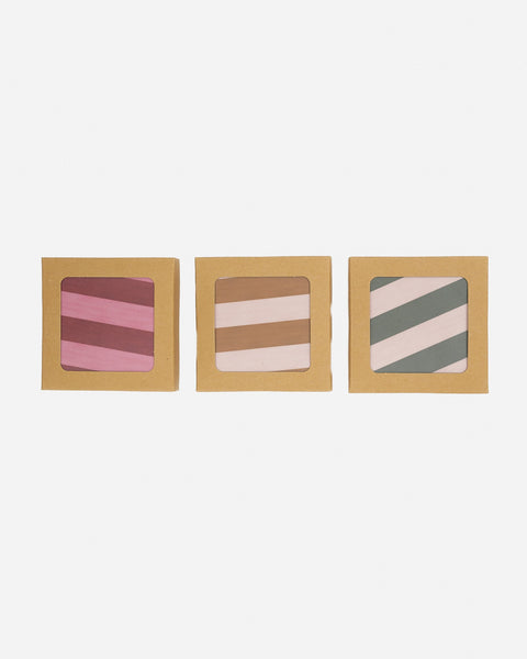 Set of 4 Forest Green  Stripe Coasters