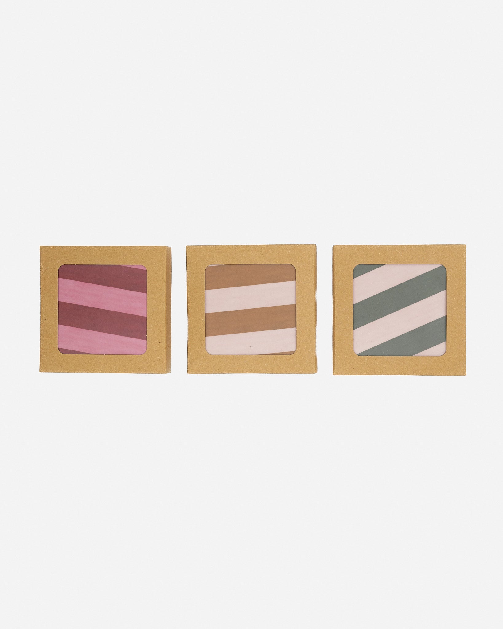 Set of 4 Rouge & Blush Stripe Coasters