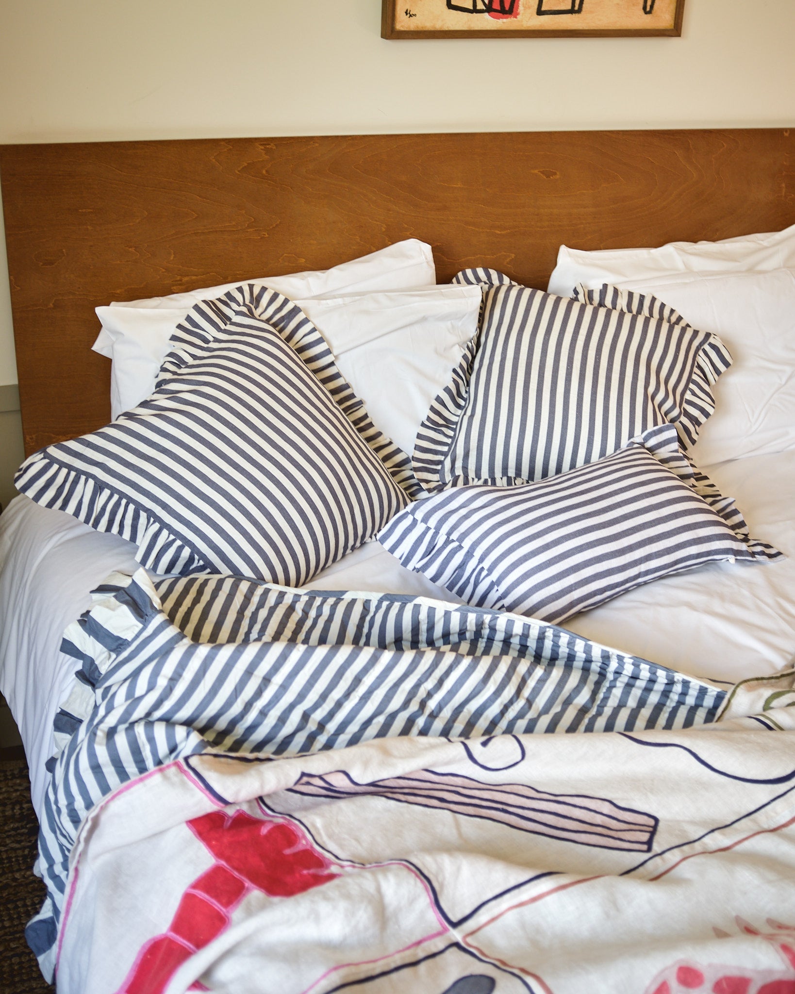 Folkstone Blue Candy Stripe Cushion Cover