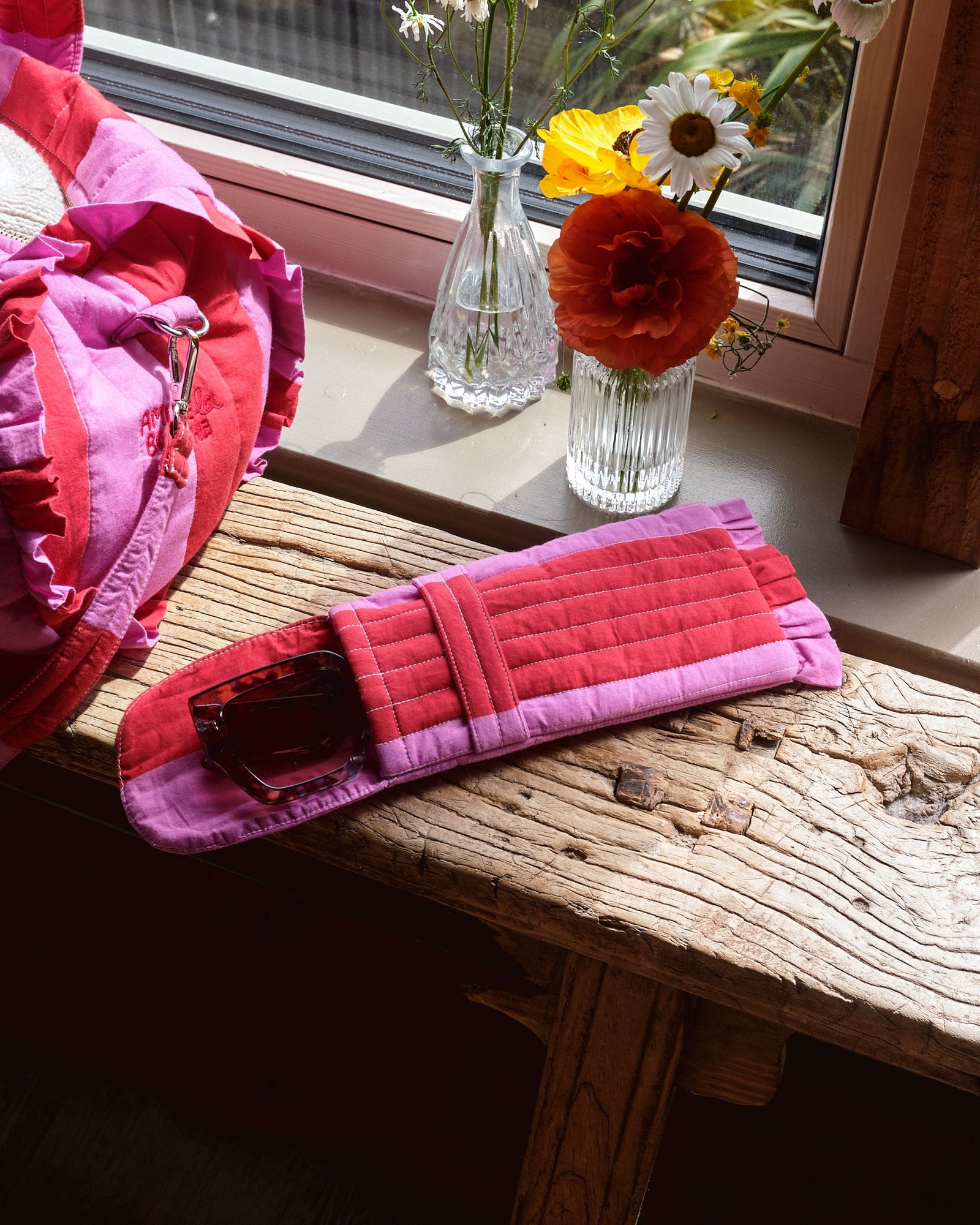 Cerise & Fuchsia Wide Stripe Glasses Cover