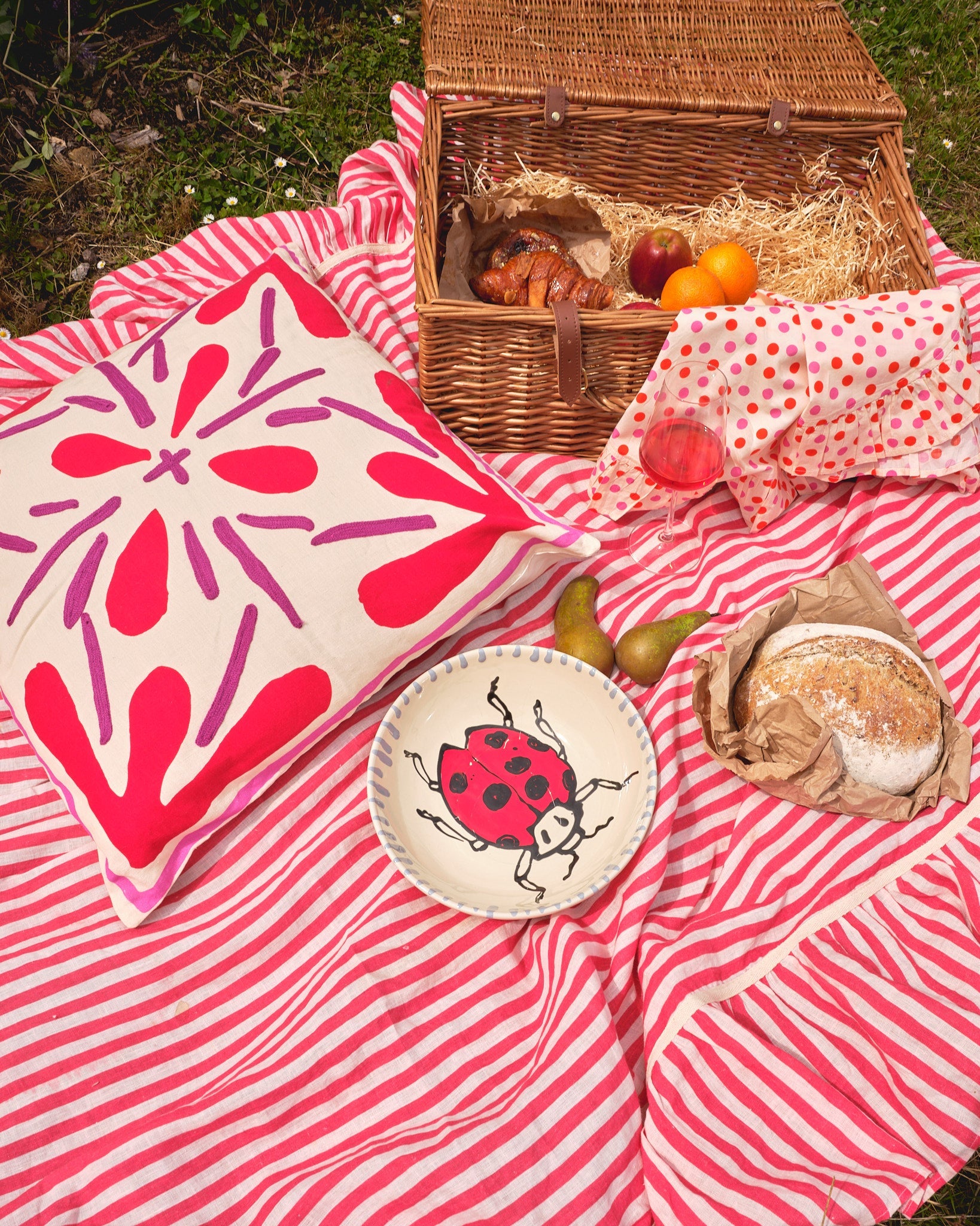 Rouge Tile Cushion Cover