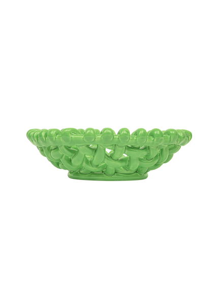 Apple Green Basketweave Bowl
