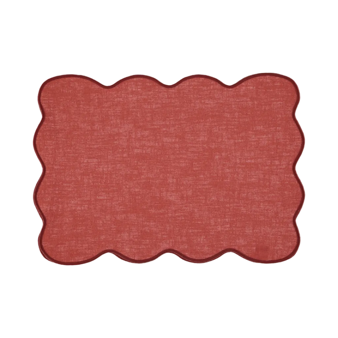 Palma Stain-Resistant Placemat, Terracotta on Terracotta