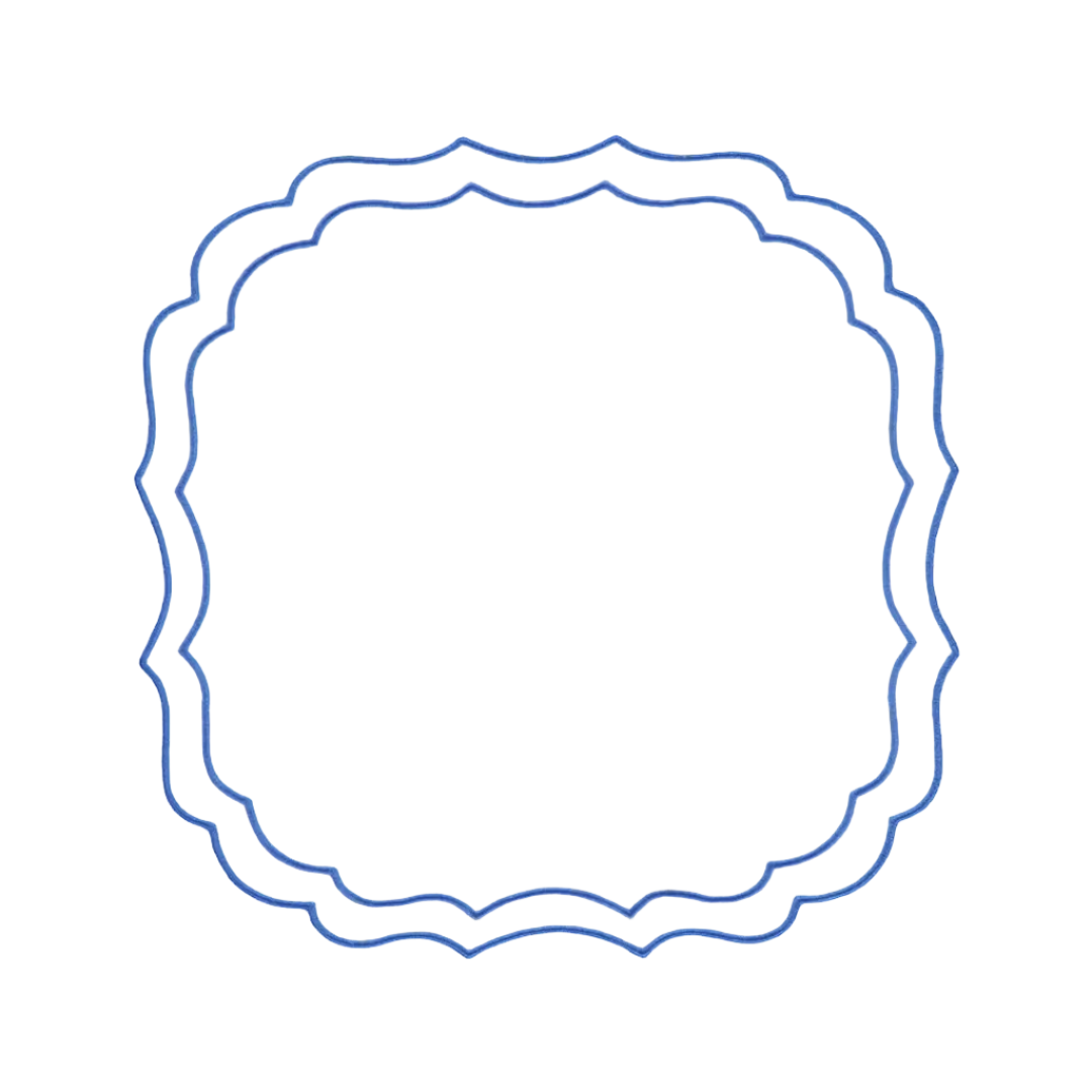 Greta Stain-Resistant Placemat, White and Blue