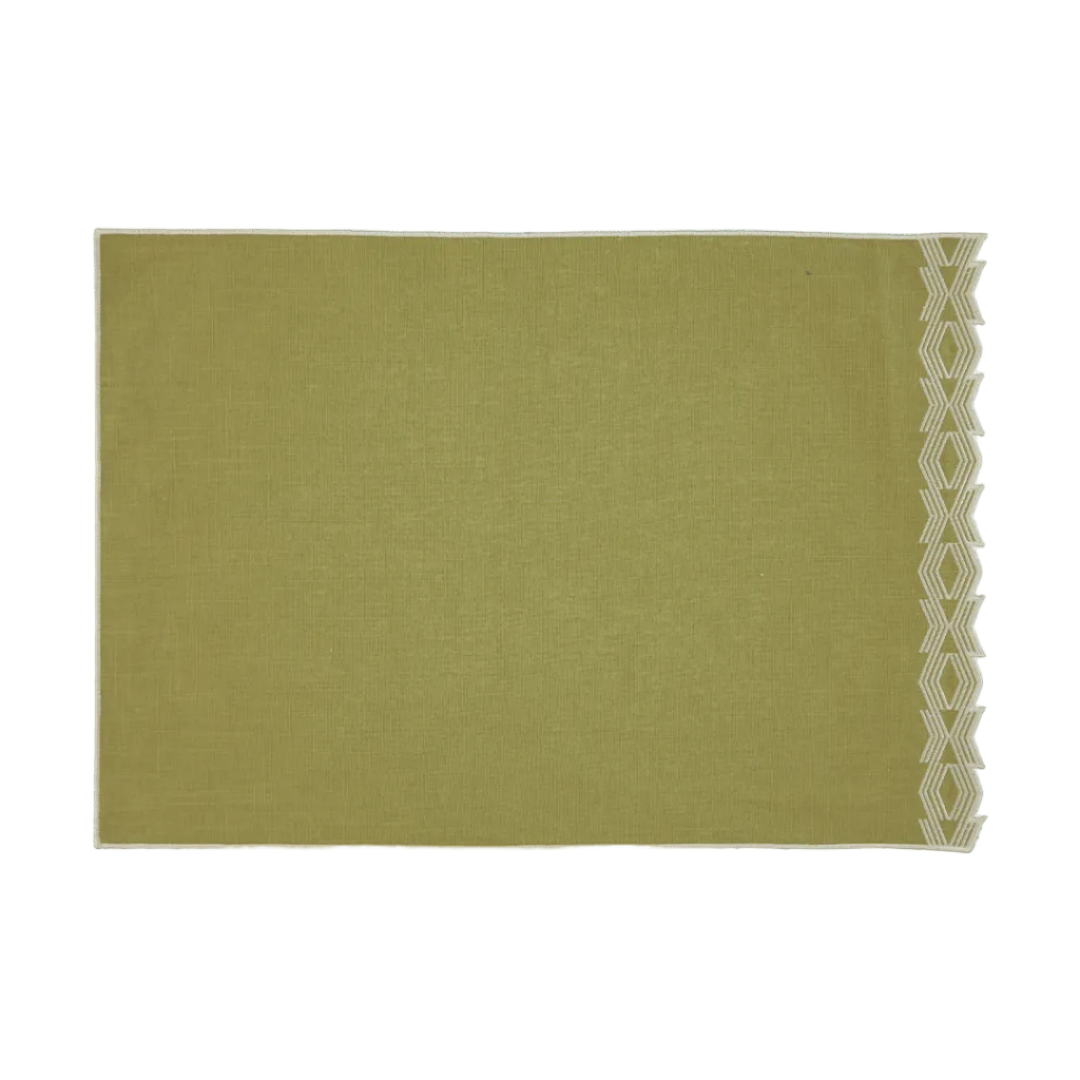 Prisma Placemat, Green and White